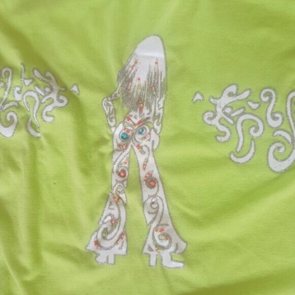 -Hippie Theme Green T-Shirt Girl XXL - Picture 2 of 3